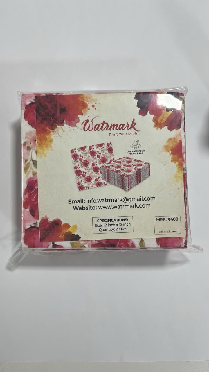 Airlaid 12×12" Floral Red Roses — 1 of 9