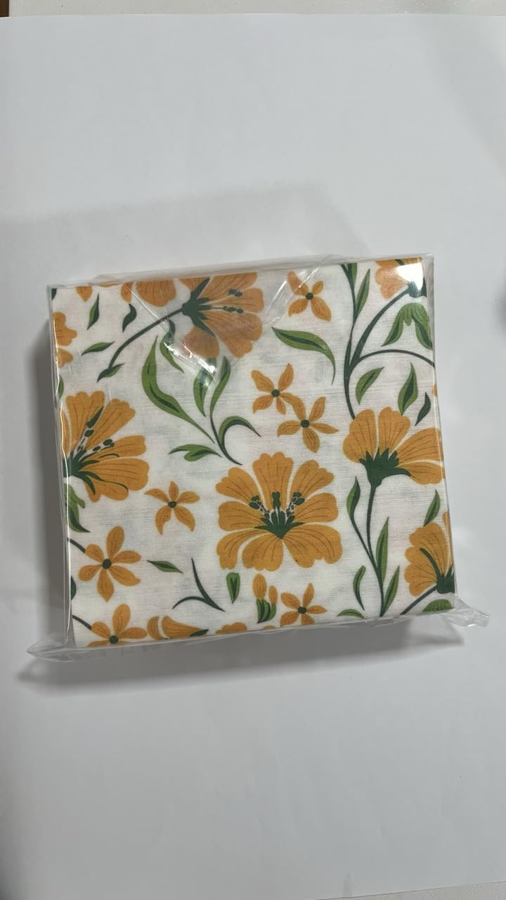 Airlaid 12×12" Yellow Mustard Floral — 1 of 9